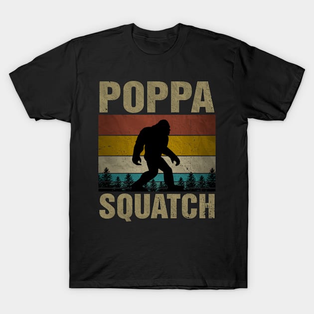 Poppa Squatch Bigfoot Poppa Sasquatch Yeti Family Matching T-Shirt by snnt